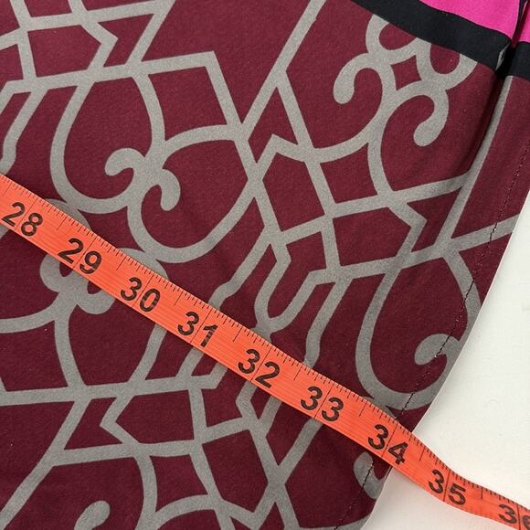 Analili Womens Long Sleeve Stretch Knit Dress Pink Wine Gray Black Medallion L - Picture 16 of 16